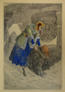 Illustration from the book The Silver Skates. Drawings by Theophile Schuler (1821-1878). 1870.