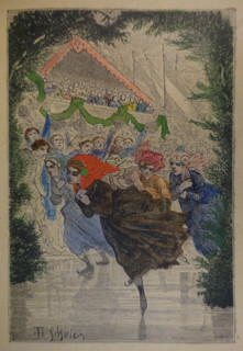 Illustration from the book The Silver Skates. Drawings by Theophile Schuler (1821-1878). 1870.
