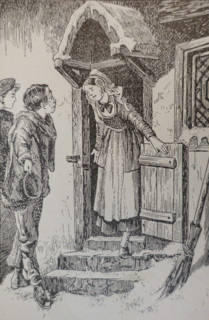 Illustration from the book 'The Silver Skates'. Drawing by Samuil Goldman (1876-1931). 1920s.