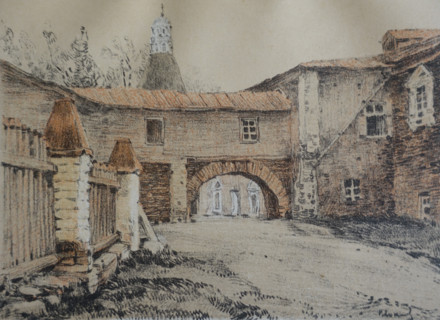 Simonov Monastery. Old Moscow. Lithography. Vladimir Sokolov (1872-1946). 1922.