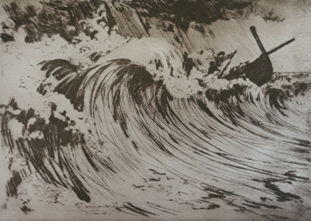 Rain. Wave. Vadim Falileev (1879-1950). Early 20th century.