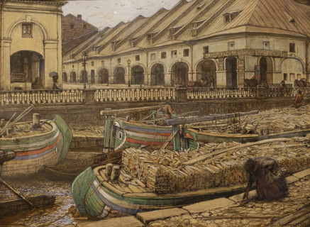 Yevgeny Lanceray (1875-1946). Nikolsky Market in St. Petersburg. 1901.