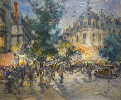 Korovin Konstantin Alexeyevich (1861-1939). Night boulevard in Paris. 1927.