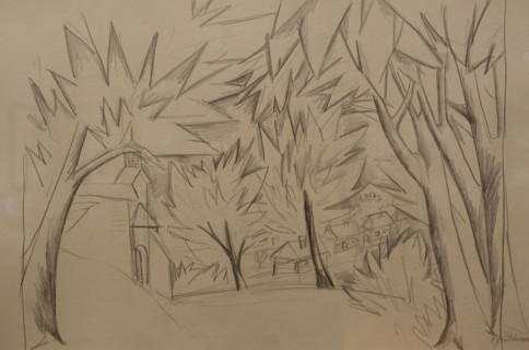 Konstantin Somov (1869-1939). Trees. 1897.