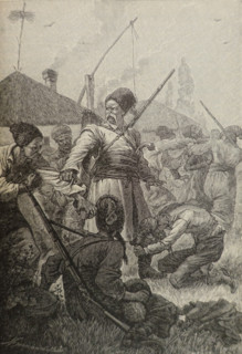 Illustration from book 'Taras Bulba'. A Novel by Nikolai Gogol (1809-1852). 1893.