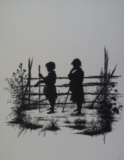 Silhouettes. Illustration from book by Elisabeth Boehm (1843-1914). 1879.
