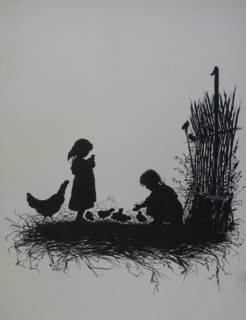Silhouettes. Illustration from book by Elisabeth Boehm (1843-1914). 1879.