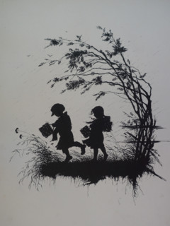 Silhouettes. Illustration from book by Elisabeth Boehm (1843-1914). 1879.