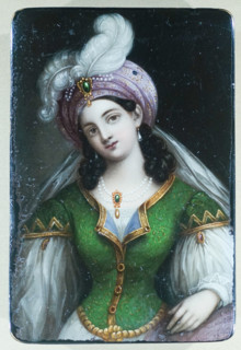 Maiden in an Oriental Costume. Cigar box. Stobwasser manufactory