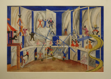 Set design for Pyotr Tchaikovsky's ballet 'The Nutcracker.' Vladimir Vladimirovich Dmitriev (1900-1948).  1929.