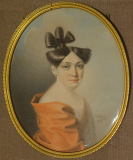 Portrait of an Unknown Woman with a Bow in Her Hair. 1833. Zatsepin Mikhail Mikhailovich (1786 - after 1847). Watercolor.