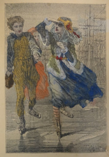 Illustration from the book The Silver Skates. Drawings by Theophile Schuler (1821-1878). 1870.