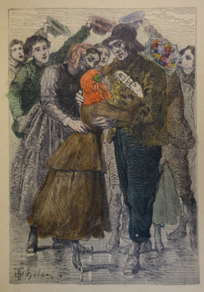Illustration from the book The Silver Skates. Drawings by Theophile Schuler (1821-1878). 1870.
