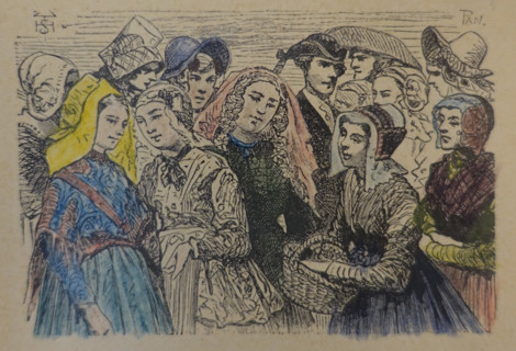 Illustration from the book The Silver Skates. Drawings by Theophile Schuler (1821-1878). 1870.