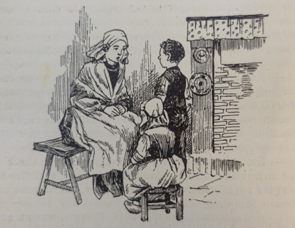 Illustration from the book 'The Silver Skates'. Drawing by Samuil Goldman (1876-1931). 1920s.