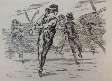 Illustration from the book 'The Silver Skates'. Drawing by Samuil Goldman (1876-1931). 1920s.