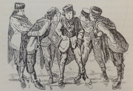 Illustration from the book 'The Silver Skates'. Drawing by Samuil Goldman (1876-1931). 1920s.