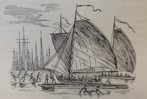 Illustration from the book 'The Silver Skates'. Drawing by Samuil Goldman (1876-1931). 1920s.