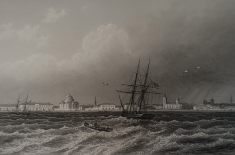 Yevpatoria. Illustration from Album of all the best views of Crimea. Steel engraving. 1869.