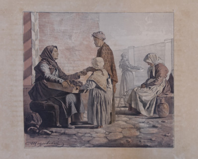 Woman selling spoiled oranges