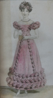 A Lady in Pink. Illustration from the 'Ladies' Journal'. 1823.
