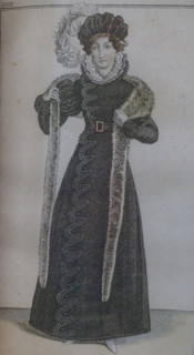 A Lady in Black. Illustration from the 'Ladies' Journal'. 1823.