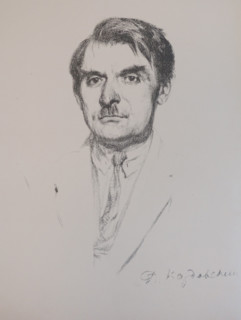 Frontispiece. Portrait of Vadim Falileev (1879-1950). Dmitry Kardovsky (1866-1943). 1923.  Lithography.