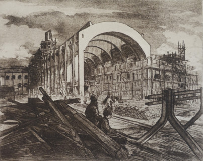 Construction of Kazan railway station. Vadim Falileev (1879-1950). Early 20th century.