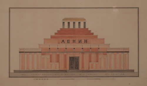 Design of the 2nd wooden Mausoleum of Vladimir Lenin. Alexey Shchusev (1873-1949). 1924.