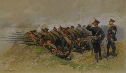 Maneuvers of the Life Guards Preobrazhensky Regiment. Jean-Baptiste Edouard Detaille (1848-1912). 1884.