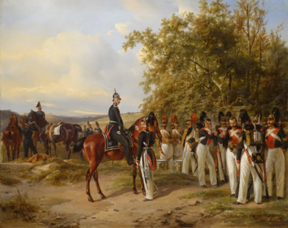 Preobrazhensky Soldiers at a Halt. 1848. Karl Friedrich Schulz (1796-1866).