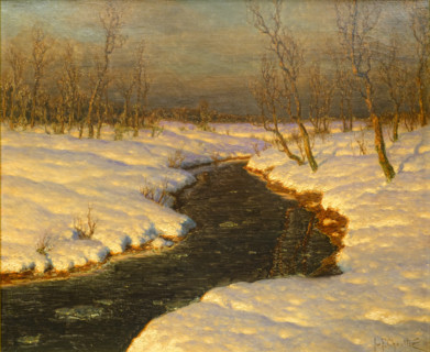 Winter Landscape by the River. 1922-1925. Ivan Fedorovich Shultze (1874-1939).
