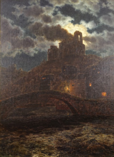 Twilight on the Riverbank. Dolceacqua. Italy. 1923. Ivan Fedorovich Shultze (1874-1939).