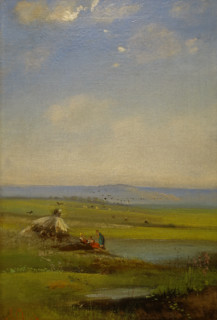 Savrasov Alexey Kondratievich (1830-1897). Summer landscape with peasant women. Late 19th century.