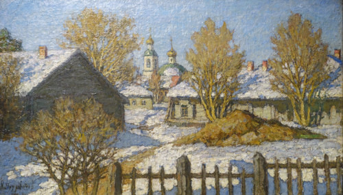 Petrovichev Petr Ivanovich (1874-1947).  Spring in the village. 1914.