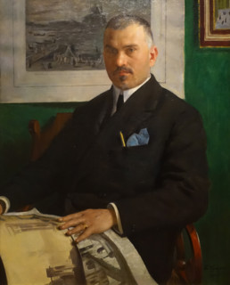 Portrait of the architect Alexey Shchusev (1873-1949). 1917. Boris Kustodiev (1878-1927).