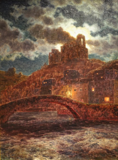 Twilight on the Riverbank. Dolceacqua. Italy. 1923. Ivan Fedorovich Shultze (1874-1939).