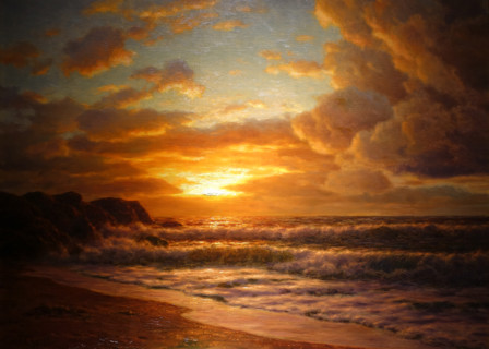 Sunset over the sea. 1924. Ivan Fedorovich Shultze (1874-1939).