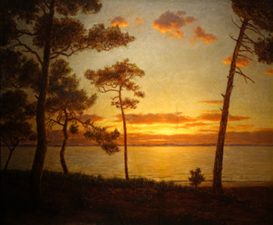 Sunset on the lake. 1927-1930. Ivan Fedorovich Shultze (1874-1939).