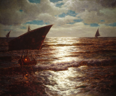 Seascape by Moonlight. 1923. Ivan Fedorovich Shultze (1874-1939).