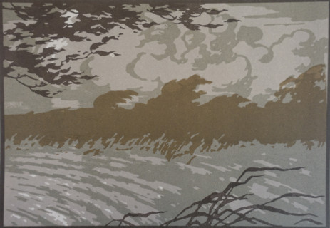 Gust of Wind. Vadim Falileev (1879-1950). 1923. Color lithography.