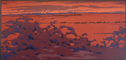 Winter Morning. Vadim Falileev (1879-1950). Early 20th century. Color lithography.