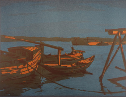 Twilight. Vadim Falileev (1879-1950). Early 20th century. Color lithography.