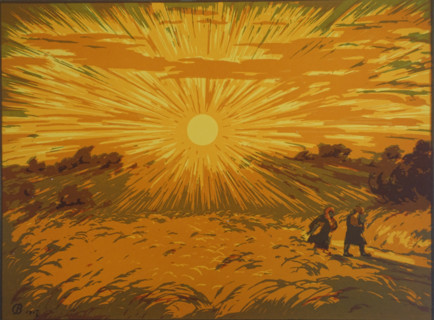 Ripe Rye. Vadim Falileev (1879-1950). Early 20th century. Color lithography.
