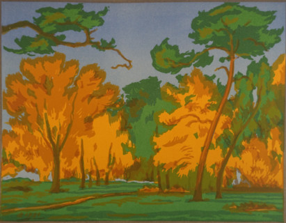 Autumn. Vadim Falileev (1879-1950). Early 20th century. Color lithography.