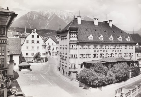 Austria, Imst, Tyrol, View of the Hotel Post