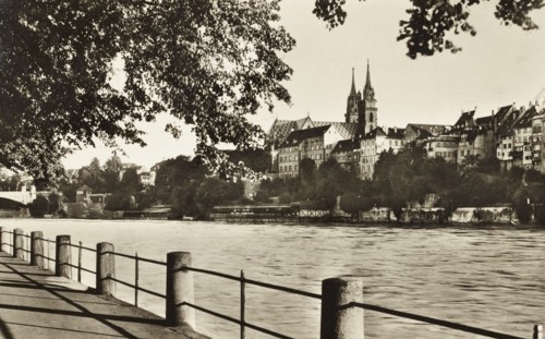 Basel the Rhine and the cathedral, Switzerland