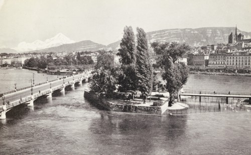 View of the Rousseau Island, Geneva, Switzerland