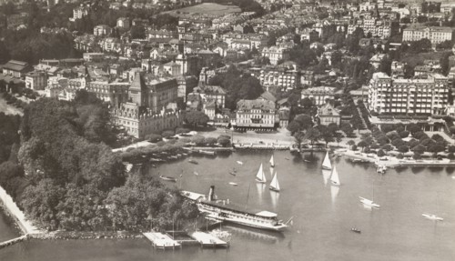 Aerial view of Lausanne Switzerland