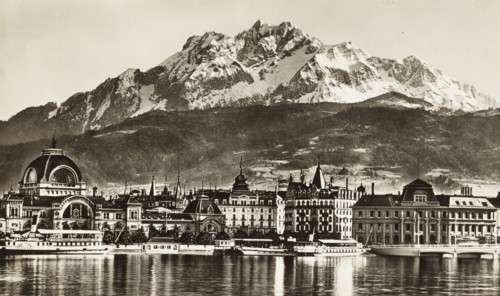 Lucerne, Railway station and Mount Pilatus, Switzerland